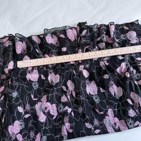 black floral midi skirt  Y2K black floral midi skirt Jkla size xl f - Picture 3 of 5